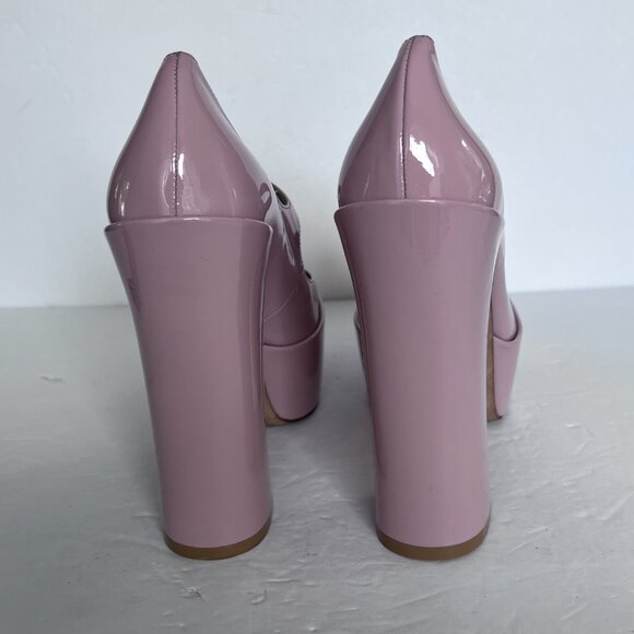 Stuart Weitzman Platform Pumps 9B‎ Blush Pink Patent Leather Mary Jane Sky High - Picture 4 of 12